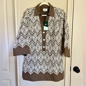 Tuckernuck Mocha Mousse Lace Collier Mini Dress in Brown Lace SMALL